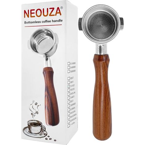 51mm 2 Eears Espresso Bottomless Portafilter pour Delonghi Stilosa Icona ECP31.21 ECP33.21 ECP35.31 ECP36.31, acier inoxydable 304 avec panier non pressurisé (1/5)