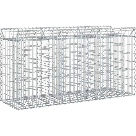 Maison Exclusive - Gabionen-Hochbeet Silber