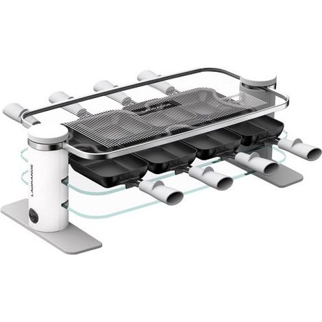 Appareil à raclette 8 personnes 1000W – 8 poêlons profonds antiadhésifs – Plateau supérieur amovible – Cordon fixe 2m – Lagrange (1/5)