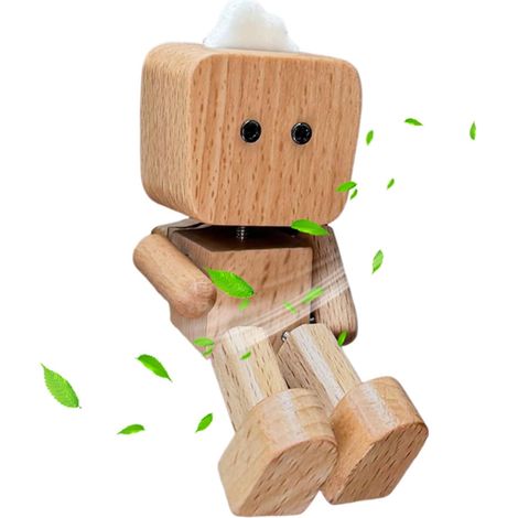 Clip Rafraîchisseur D'air Pour Ventilateur De Voiture,Clips Parfumés Robot En Bois Pour Vents  Élimine Les Odeurs Pour Voiture Déplacements Quotidiens Et Maison (1/5)