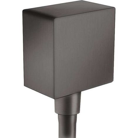 Hansgrohe Fixfit - Attacco per flessibile Square con valvola di non ritorno, cromo nero spazzolato 26455340 (1/2)