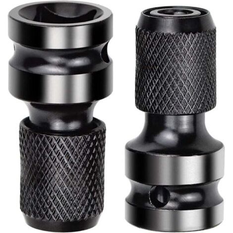 2 Pièces Adaptateurs de Douille 1/2" Carré à 1/4" Adaptateur Impact Cle a Choc Convertisseur de Libération Rapide pour Clé à Cliquet Impact et Porte-embout de Tournevis