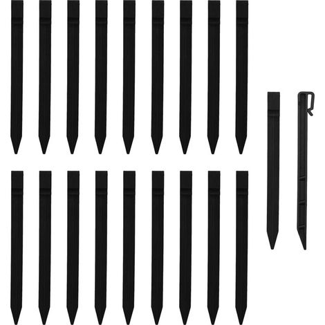 Lot de 20 piquets d'ancrage pour bordure de jardin, piquets en plastique pour bordure de paysage, pour support de plantes tenant des tentes, 24,5 cm (1/5)