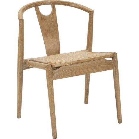 Lot de 2 chaises japonaise bois et rotin design zen (1/5)