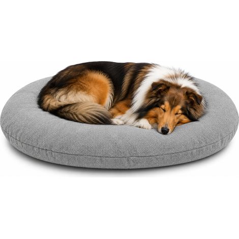 Panier Chien - Coussin Chien et Chat - Ovale Gris - 90 x 66 x 10 cm - Déhoussable - Lavable à 30°C (1/3)