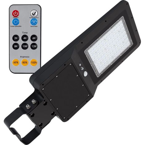 Farola LED Solar 4800 lm 110 lm/W con Sensor de Movimiento y Crepuscular 4000K Blanco Neutro
