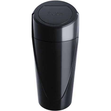 Poubelle de voiture avec porte-gobelet, seau de rangement facile à installer, petit bac à ordures pour voiture et maison-black