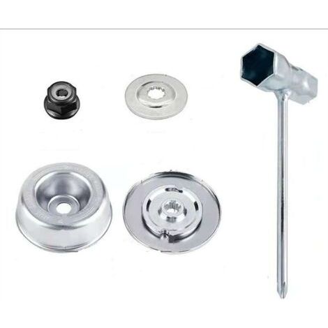 5pcs / Set Pièces et accessoires pour tondeuses pour STIHL FS55 FS56 FS120 FS130 FS130R FS200 FS200R FS250, Haute qualité en métal Lame pour STIHL débroussailleuse Lame Fixation Remplacement Kit (1/2)