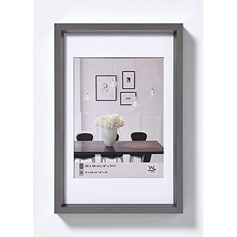 walther design cornice in acciaio 15 x 20 cm con passe-partout, cornice in plastica Steel Style ES520D (1/4)