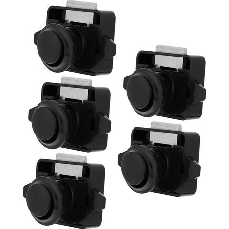Lot de 5 verrous porte à bouton, poussoir noirs en alliage zinc (1/5)