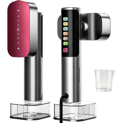 Défroisseur Vapeur, 2 en 1 Défroisseur à Main avec 220 ml Réservoir d'eau, 6 Modes Fer à Repasser Portable avec Écran LCD, Prêt en 10 Secondes,1200W Défroisseur Voyage pour la Maison,le Bureau (1/5)