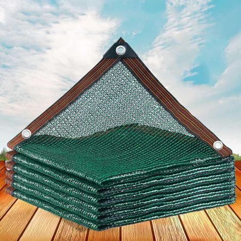 Filet d'ombrage d'extérieur pour potager, vert, anti-feuilles, 55 % de protection solaire, voile d'ombrage pour jardin, filet brise-vent agricole (3 x 5 m/9,84 x 16,4 pi) (1/4)