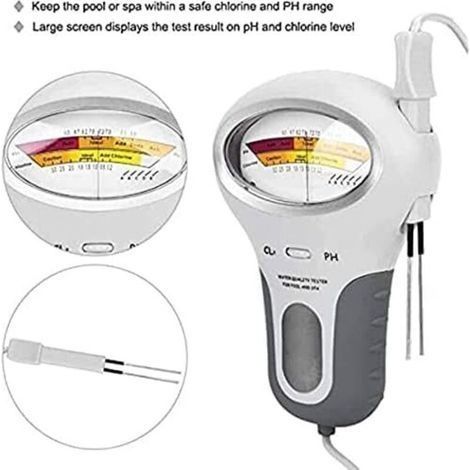 Wasserqualitätsprüfer – pH-Meter & Chlortester für Schwimmbad- und Trinkwasser – Großes Display & Robust – Batteriebetrieben (1/4)