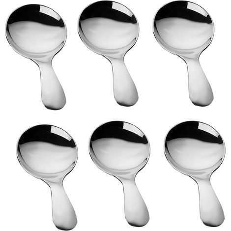 Lot de 6 petites cuillères cuisine en métal à manche court pour (1/5)