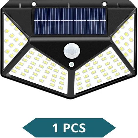 (1 pièce) Applique murale solaire extérieure avec détecteur de mouvement PIR, compatible avec les éclairages de rue, pour jardin ou cour. (1/5)