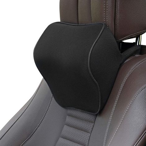 Almohada cervical para asiento de coche, Soporte cervical para coche, Cojín de soporte cervical, Cojín para asiento de coche, Negro (1/5)