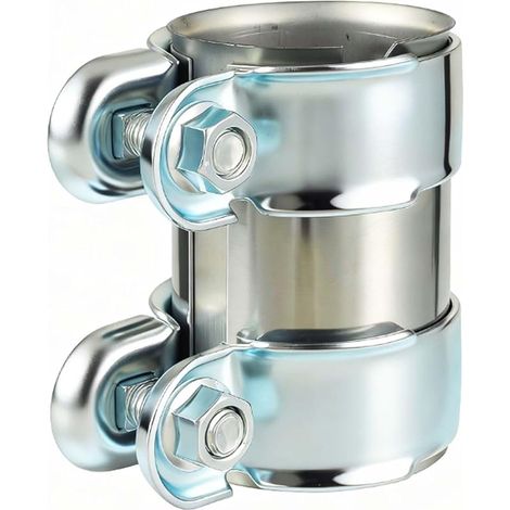 Raccord de tuyau d'échappement de 55 mm, collier de serrage de tuyau d'échappement en acier inoxydable, collier de serrage de tuyau d'échappement à double serrage (Ø : 55 mm, L : 95 mm) (1/5)