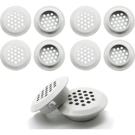Grille de ventilation ronde, aérations en acier inoxydable, format de montage 25 mm, blanc, 10 pièces(convexe) (1/5)