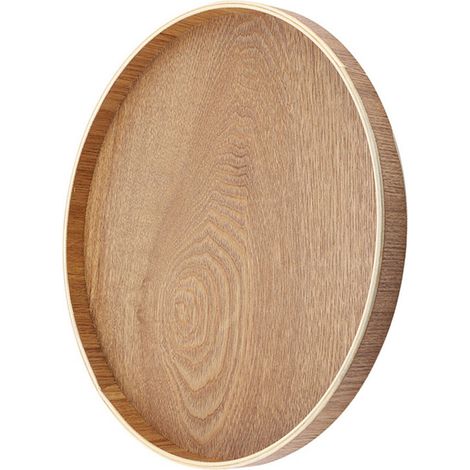 Plateau rond en bois naturel (1/5)
