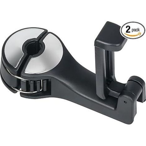 Set mit 2 versteckten Auto-Kopfstützenhaken, 2-in-1 Autositzhaken mit Handyhalterung für Geldbörsen, Rucksäcke (silber) (1/3)