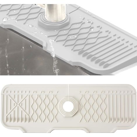 1 Tapis De Robinet Silicone, Drainage Automatique, Protection Anti-Éclaboussures, Pour Cuisine Et Salle De Bain (1/5)