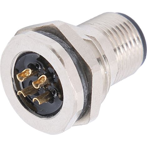 Wasserdichter M12FP4-Einbaustecker – 4-poliger elektrischer Stecker (1/5)