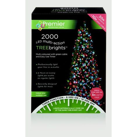 Premier Multi Action TreeBrights - Cluster Tree Lights - 2000 LED - Multi Colour