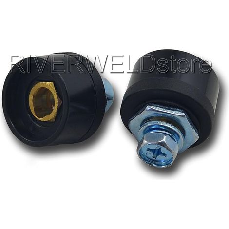 Câble pour Torche de Soudage TIG Prise du Connecteur de Soudage DKZ10-25 200A Connecteur Raccord Rapide style Dinse en Couleur Noire 2 pièces (1/4)