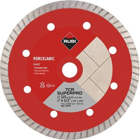 RUBI TCR115 Superpro Diamond Blade 115mm for Porcelain Tiles