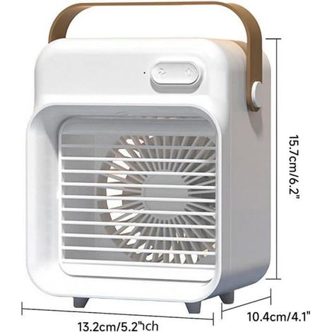 Ventilateur Bureau - USB Rechargeable - Humidificateur Intégré - 3 Vitesses Réglables - Usage Intérieur Bureau Maison (1/4)