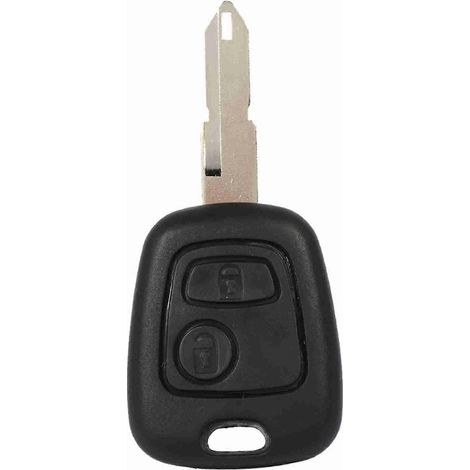 Coque de remplacement pour clé de voiture à distance Peugeot 206, avec lame vierge non taillée et 2 boutons (1/4)