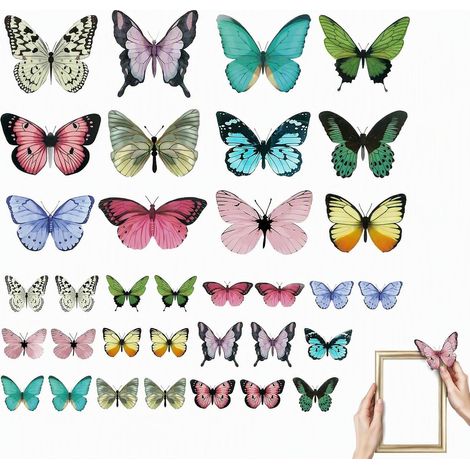 36 Pièces Papillon Decoration 3D Simulés en PVC pour Décoration de Jardin (1/5)
