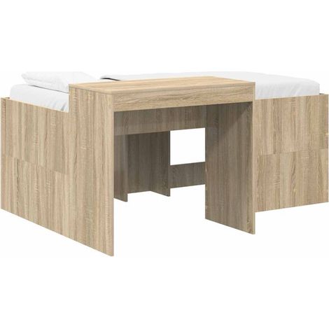 Lit haut pour enfant avec bureau, chêne Sonoma (1/5)