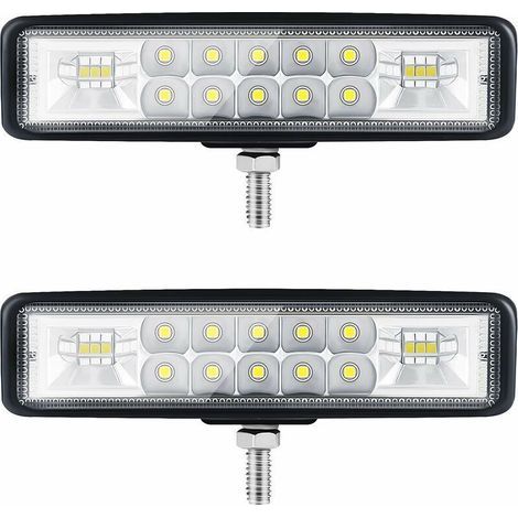 6” Phare LED Moto Phare de Travail led Tracteur 2 Rangs 9-36V 120W 12000LM 6000K Combinaison Spotlight+Floodlight Barre LED Off-road Phare Led 4x4 Pods d'éclairage LED pour Camions SUV Moto (1/5)