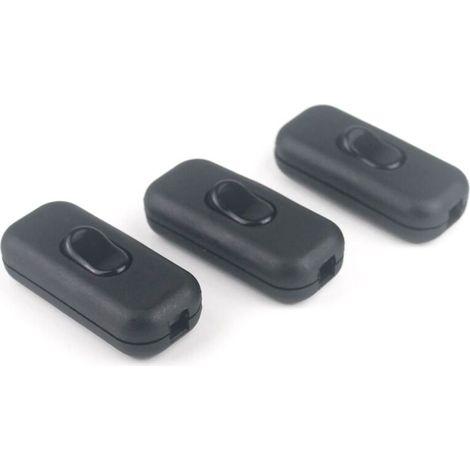 [NIEMALS VERWENDET] Stück Netzkabelschalter 6 A 250 V Wippschalter für Inline-Lampe, 2- oder 3-adriges Beleuchtungskabel, mit Ein/Aus-Wippe
