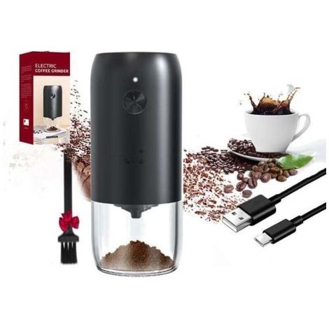 Fully Automatic Coffee Machine, Portable Electric Coffee Grinder - Easy Operation - Powerful Espresso Grinder, Even Grind, Adjustable Grind Strength, USB Rechargeable (Black (1/4)