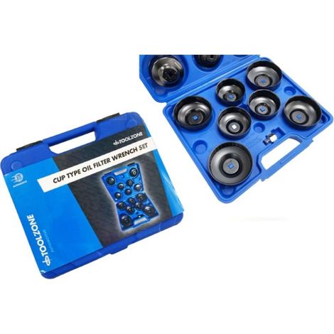 16pc Oil Filter Socket Type Removal Puller Cup Tool Kit Set Adaptor Garage AU377