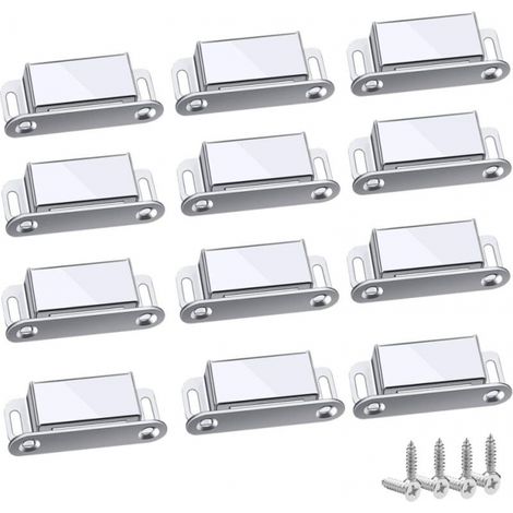 (45 mm-12 piezas) Pestillo magnético, 12 piezas Imanes Cierres magnéticos Armario Imán fuerte Servicio pesado hasta 6 kg, para cajones Puerta de ducha Armario magnetizado, gabinete, muebles (1/5)