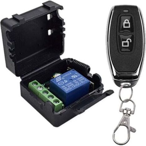 Ulisem433Mhz Télécommande sans Fil Universelle Interrupteur DC 12V 1CH Module Récepteur Relais RF Transmetteur Momentané Loquet à Bascule pour LED,Pompe,Voiture(émetteurs2 Boutons+1Récepteur 1CH)