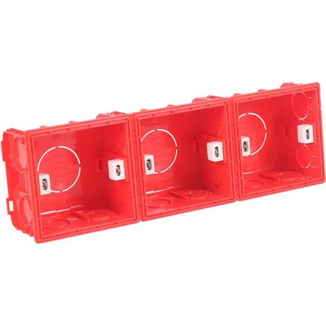 Boîte Dissimulée Simple 86 pour Interrupteur et Prise, Lot de 4 Plastique Rouge, Installation Facile, Remplace un Boîtier Cassé, Format Discret pour Montage Encastré (1/5)