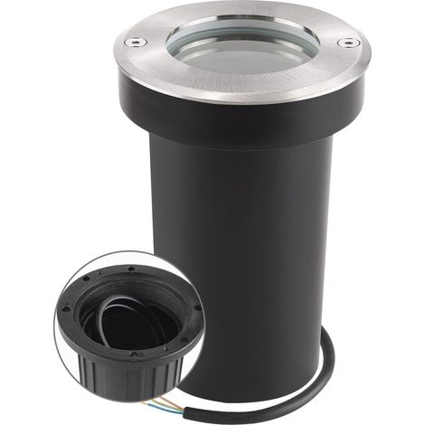 orientable Spot Exterieur encastrable au sol pour GU10, IP67 étanche LED Spot Terrasse rond et praticable pour l’extérieur, 230V lampe de sol pour Pelouse, Cour (1/5)