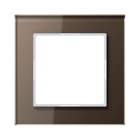 Jung Cadre en verre 1x, A CREATION, moka, montage vertical et horizontal AC 581 GL MO