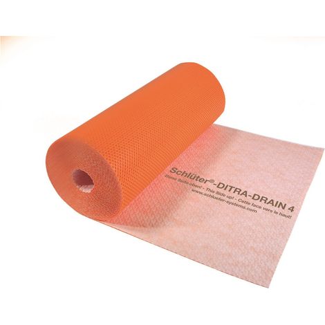 Schluter – Natte de désolidarisation et de drainage 1000mm – Polyéthylène indéformable – Structure à plots pour évacuation rapide des eaux – Non tissé