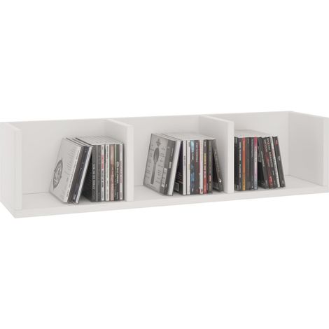 Idimex – Étagère murale Nello blanche – 3 compartiments – Longueur 75 cm – Charge max 5 kg – Kit de fixation murale inclus