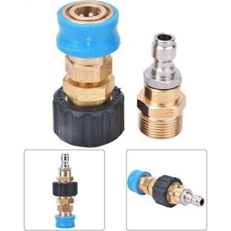 Adaptateur pour nettoyeur haute pression, filetage mâle et femelle M22, raccord rapide 1/4 pouce, raccords en laiton, kit de déconnexion rapide pour Karcher HD. (1/4)