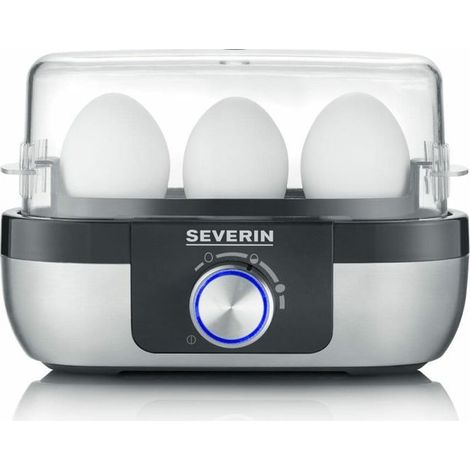 Severin EK 3163 Cuociuova Senza BPA, con misurino, con pungiuovo acciaio inox, Nero