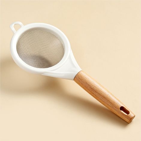 Passoire alimentaire à mailles fines en acier inoxydable, tamis à farine professionnel avec manche en bois pour la cuisine domestique (1/5)