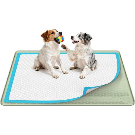 Support pour tapis de 101,6 cm x 71,12 cm, support en silicone pour tapis de chiot en silicone Support en silicone réutilisable pour chiot pour l'entraînement du chien, rebord surélevé (1/5)
