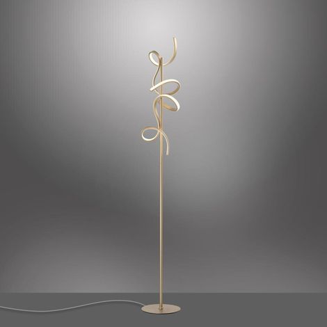 LED Stehleuchte Curls 156cm Messing-Matt (1/5)