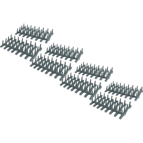 vhbw 4x Rangement de parnier supérieur compatible avec John Lewis JLDWW1327 lave-vaisselle - caoutchouc, gris foncé (1/4)